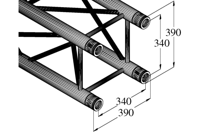 Truss Alutruss QUADLOCK TQ390-500 4-Way Cross Beam