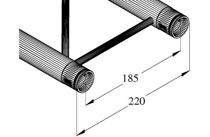 Truss bi-tubular Alutruss DECOLOCK DQ2-S750 2-way Cross Beam bk