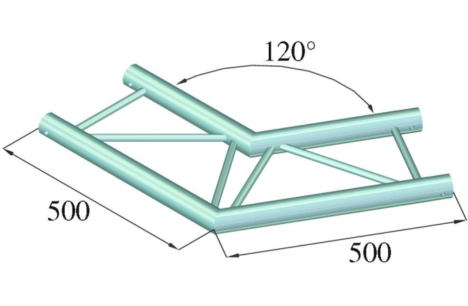 Truss in 2 puncte Alutruss BILOCK BQ2-PAC22H 2-way Corner 120°