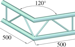 Truss in 2 puncte Alutruss BILOCK BQ2-PAC22V 2-way Corner 120°