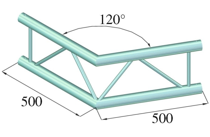 Truss in 2 puncte Alutruss BILOCK BQ2-PAC22V 2-way Corner 120°