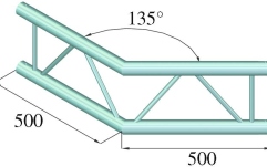 Truss in 2 puncte Alutruss BILOCK BQ2-PAC23V 2-way Corner 135°