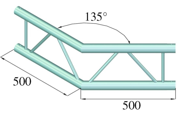 Truss in 2 puncte Alutruss BILOCK BQ2-PAC23V 2-way Corner 135°