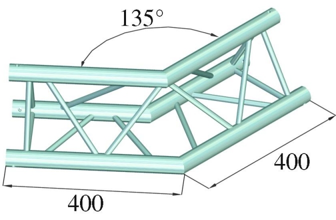 Truss în 3 puncte Alutruss DECOLOCK DQ3-PAC23 2-Way Corner 135°