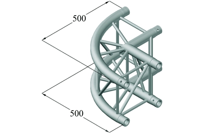 Truss în 4 puncte Alutruss QUADLOCK S6082C-21R 2-Way Corner 90°