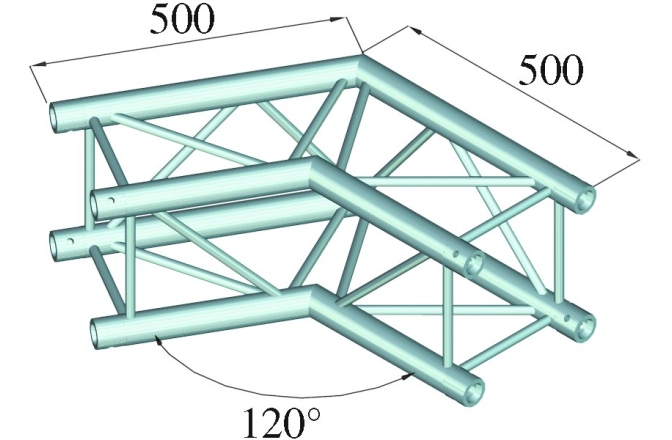 Truss în 4 puncte Alutruss QUADLOCK S6082C-22 2-Way Corner 120°