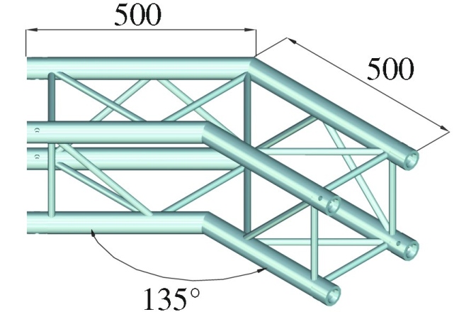 Truss în 4 puncte Alutruss QUADLOCK S6082C-23 2-Way Corner 135°
