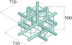 Truss în 4 puncte Alutruss QUADLOCK S6082C-51 5-Way Cross Piece