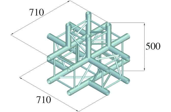 Truss în 4 puncte Alutruss QUADLOCK S6082C-51 5-Way Cross Piece