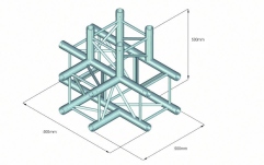 Truss în 4 puncte Alutruss QUADLOCK S6082T-42(50) 4-Way T-Piece