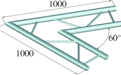 Truss în două puncte Alutruss BILOCK BQ2-SPAC20H 2-way Corner 60° bk