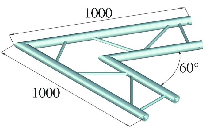 Truss în două puncte Alutruss BILOCK BQ2-SPAC20H 2-way Corner 60° bk