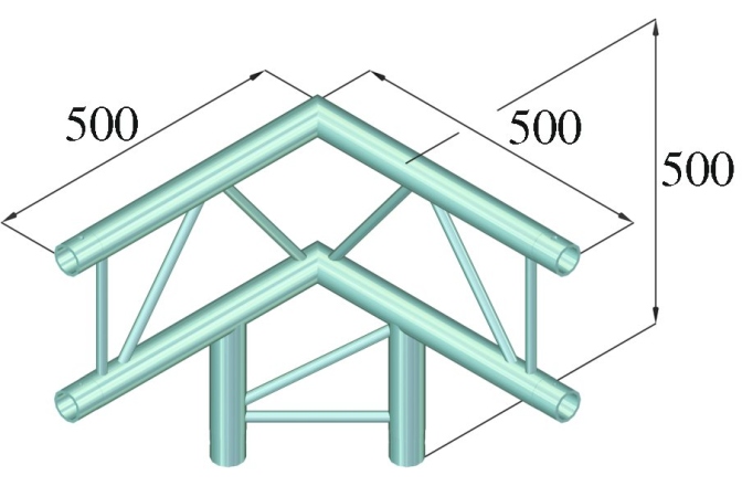 Truss în două puncte Alutruss BILOCK BQ2-SPAL31V 3-way Corner 90° bk