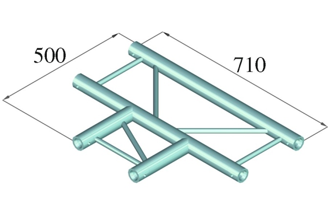 Truss în două puncte Alutruss BILOCK BQ2-SPAT35H 3-way T-Piece 90° bk