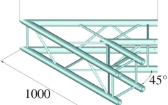 Truss quad tubular Alutruss QUADLOCK 6082C-19 2-Way Corner 45°