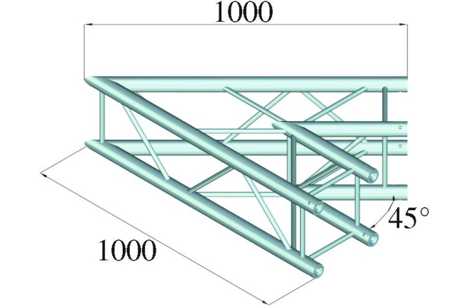 Truss quad tubular Alutruss QUADLOCK 6082C-19 2-Way Corner 45°