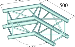 Truss quad tubular Alutruss QUADLOCK 6082C-22 2-Way Corner 120°