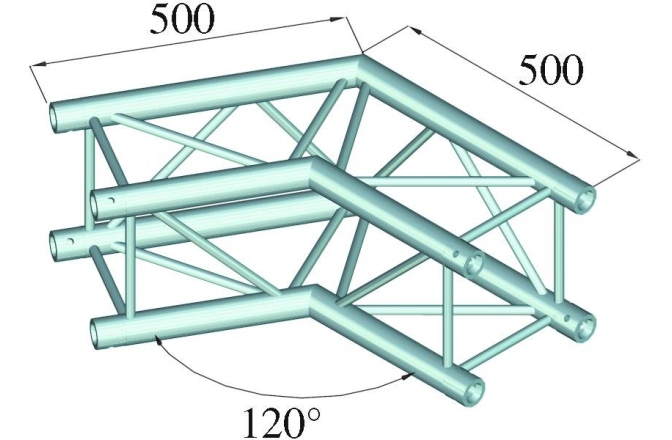 Truss quad tubular Alutruss QUADLOCK 6082C-22 2-Way Corner 120°