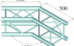 Truss quad tubular Alutruss QUADLOCK 6082C-23 2-Way Corner 135°