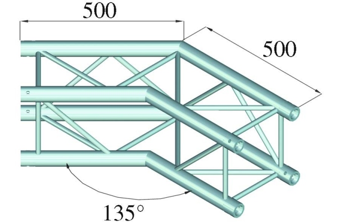 Truss quad tubular Alutruss QUADLOCK 6082C-23 2-Way Corner 135°