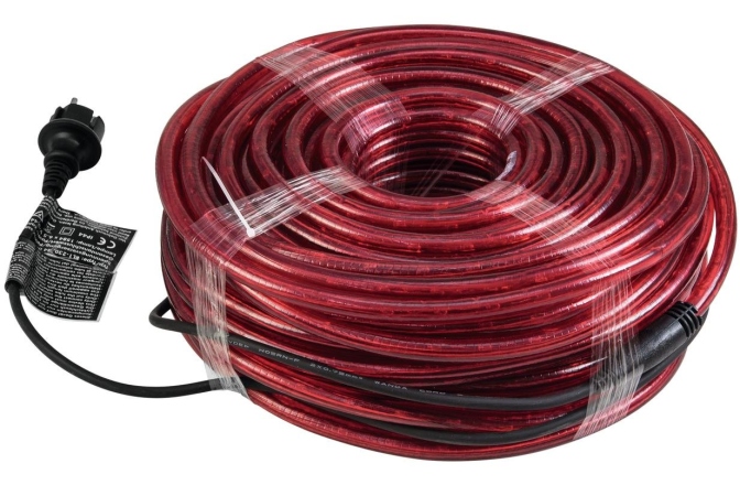 Tub flexibil pentru iluminat decorativ Eurolite RUBBERLIGHT RL1-230V red 44m