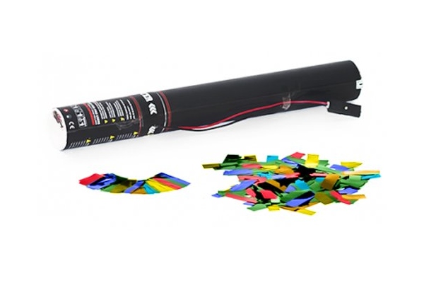 Electric Confetti Cannon 50cm, multicolor metallic Electric Confetti Cannon 50cm, multicolor metallic