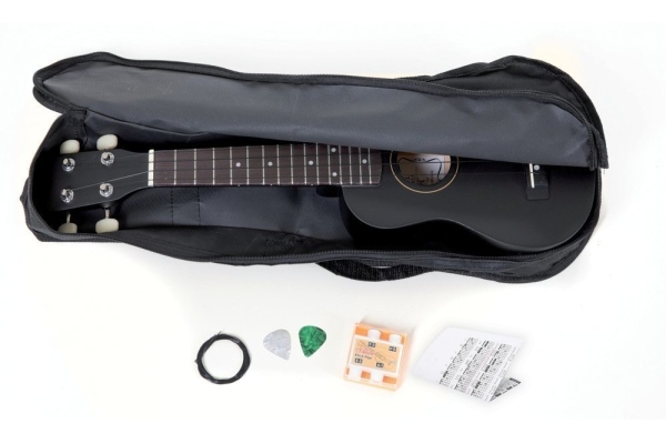Almeria  Player Pack Ukulele negru,mat
