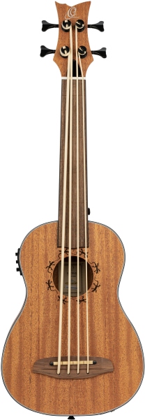Ortega Bass Lizard Series inclusive Gigbag Fretless - NT - Natural Mahagony