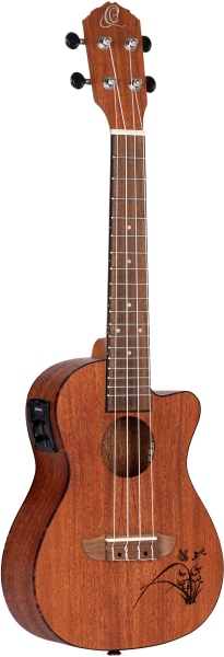 Ortega Bonfire Series Concert Ukulele with Tuner - laser engraved