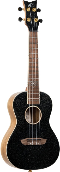 Ortega Element Series Concert Ukulele 4 String - Metallic Black + Bag