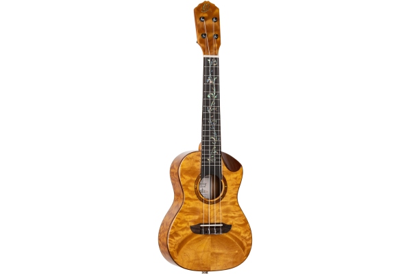 Ortega Elite Series Concert Ukulele 4 String - solid quilted Maple Top + Bag