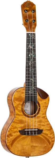 Ortega Elite Series Concert Ukulele 4 String - solid quilted Maple Top + Bag