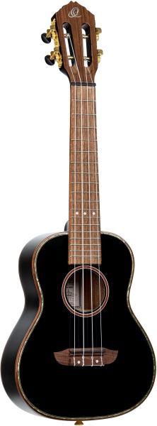 Ortega Onyx Series Concert Ukulele 4 String - All Gloss Black + Bag