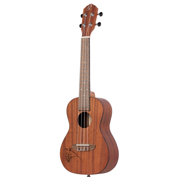 Ortega Bonfire Series Concert Ukulele Lefty - laser engraved