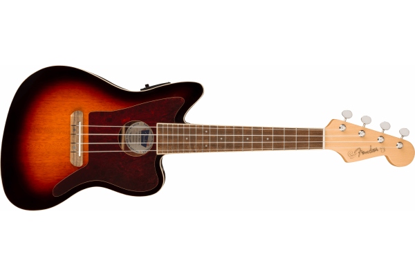 Fullerton Jazzmaster Uke, Walnut Fingerboard, Tortoiseshell Pickguard, 3-Color Sunburst Fullerton Jazzmaster Uke, Walnut Fingerboard, Tortoiseshell Pickguard, 3-Color Sunburst