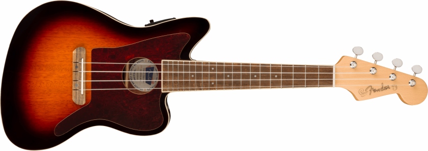 Fender Fullerton Jazzmaster Uke, Walnut Fingerboard, Tortoiseshell Pickguard, 3-Color Sunburst