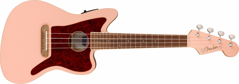 Fender Fullerton Jazzmaster Uke, Walnut Fingerboard, Tortoiseshell Pickguard, Shell Pink
