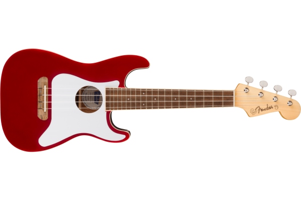 Fender Fullerton Strat® Uke, Walnut Fingerboard, White Pickguard Candy Apple Red