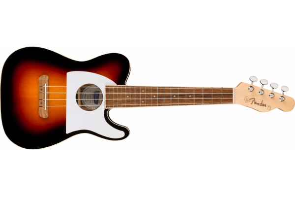 Fullerton Tele Uke, Walnut Fingerboard White Pickguard 2-Color Sunburst