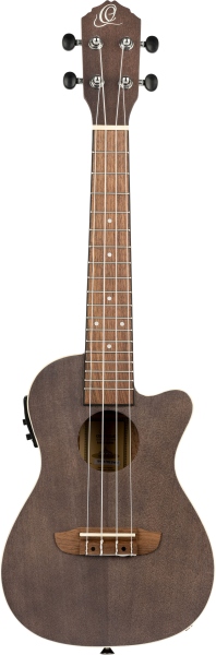 Ortega Earth Series Concert Ukulele - Coal Black Acoustic Electric
