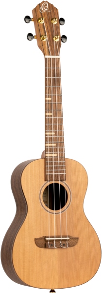 Ortega TS Concert Ukulele - solid cedar top / walnut back & sides / maple freteboard inlays - Natural
