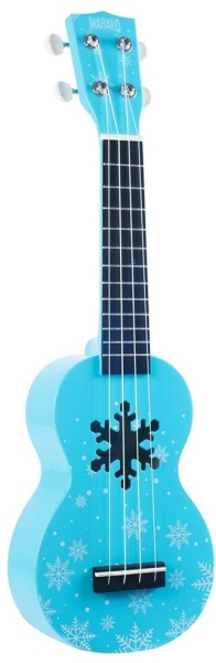 Mahalo Designer Series Soprano Uke - Snow (Glacier Blue)