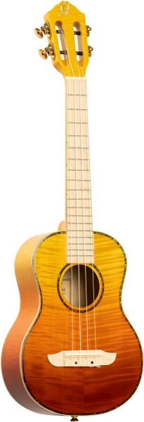 Ortega Prism Series Tenor Ukulele + DeLuxe Gigbag - flamed maple top an back & sides /maple fretboard & bridge / Tequila Sunburst fade