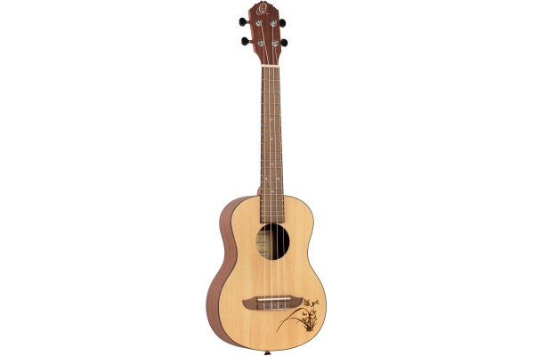 Ortega Tenor Ukulele - Bonfire Series - Natural Spruce - laser engraved