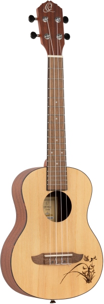 Ortega Tenor Ukulele - Bonfire Series - Natural Spruce - laser engraved