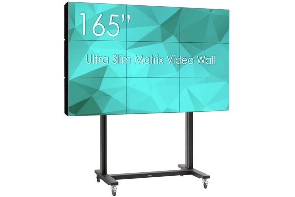 3x3 cu baza mobila si 9 Display-uri SWEDX UMX-55K8, bezel 3,5mm