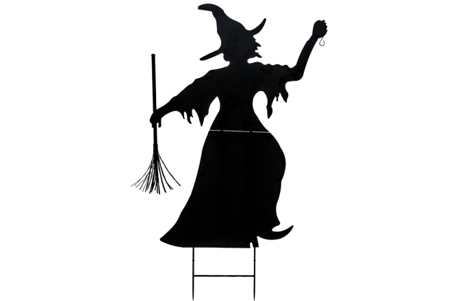Vrăjitoare Europalms Silhouette Metal Witch with Broom, 150cm