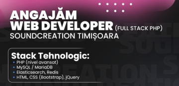 Soundcreation.ro angajează Web Developer (Full Stack PHP)