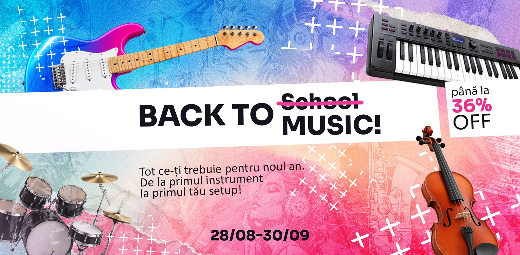 Back to Music! Reduceri de pana la 36% la instrumente pentru noul an scolar, 28.08 - 30.09