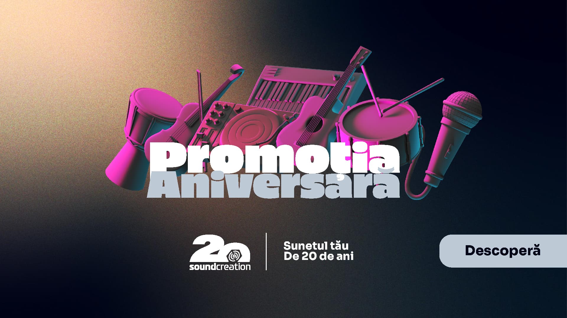 Promoția Aniversară SoundCreation – Sunetul tău de 20 de ani. Reduceri până la -38%.